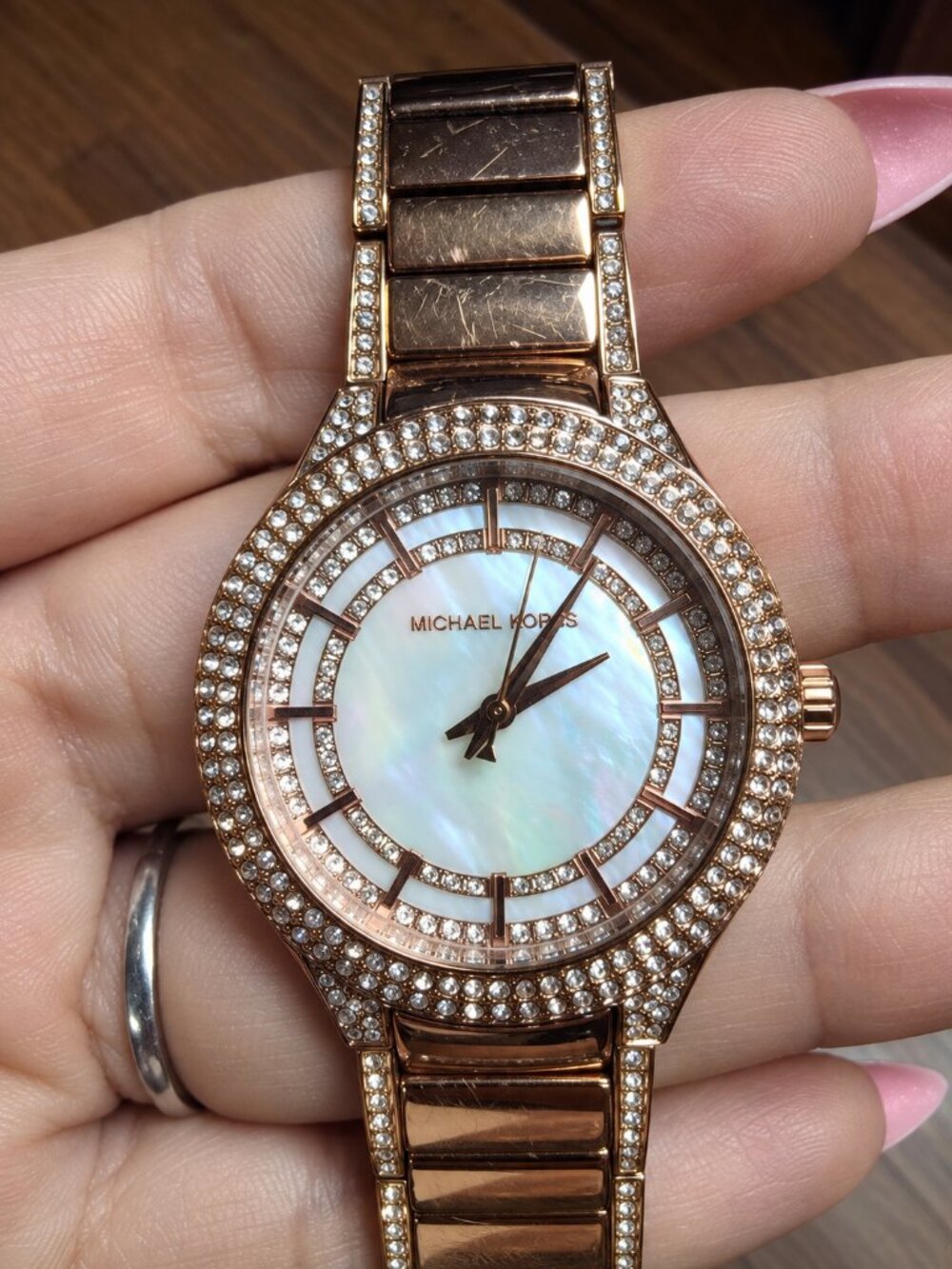 Michael Kors MK4656 Rose Gold Mother of Pearl Crystal Watch